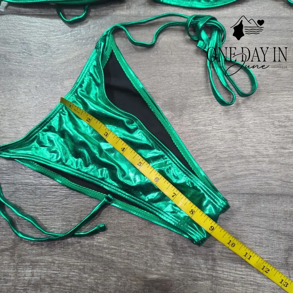 CharmLeaks Strappy Triangle Cheeky Tie Wrap Bikini Swimsuit Size M